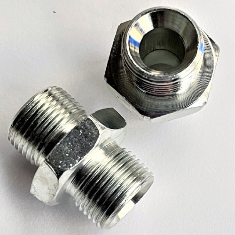 Штуцер з“єднувальний S24хS24 (грань S27) (М20х1.5-М20х1.5) в розподільник Р-80