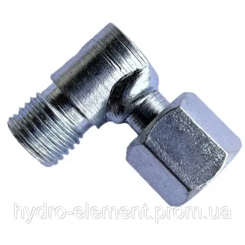 Штуцер кутовий РВД з гайкою M16×1,5–M16×1,5 під ключ S19