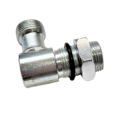 Штуцер кутовий гідроциліндра РВД M20×1,5–M20×1,5 під ключ S24 з контргайкою