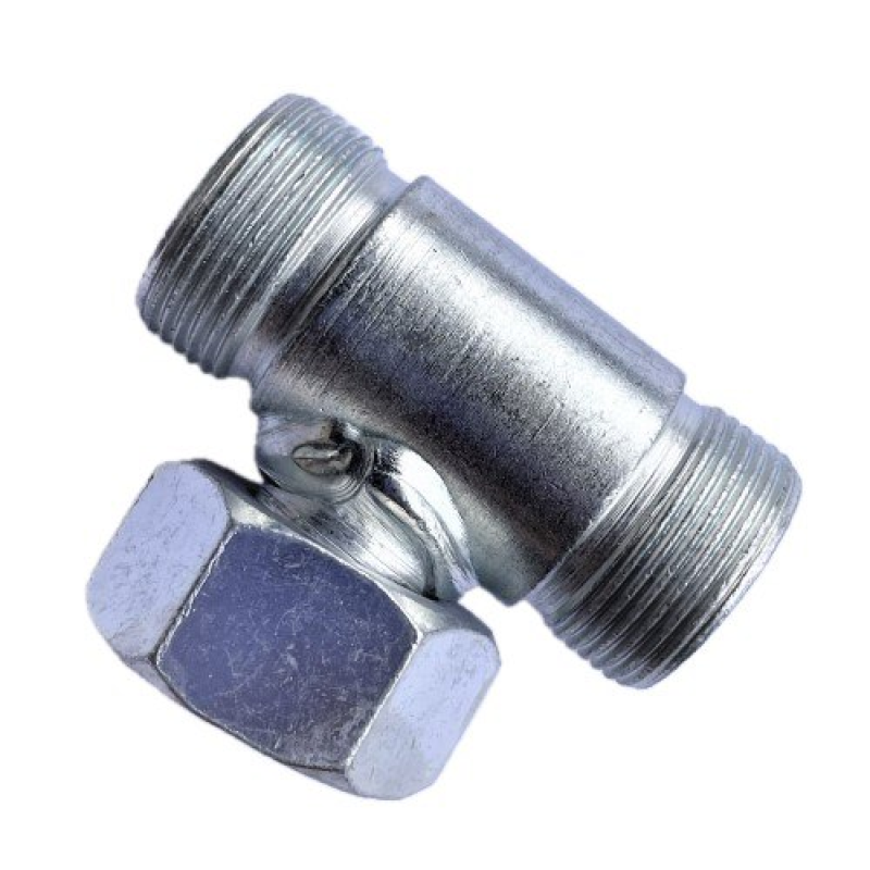 Штуцер трійник РВД з гайкою M27×1,5–M27×1,5–M27×1,5 під ключ S32