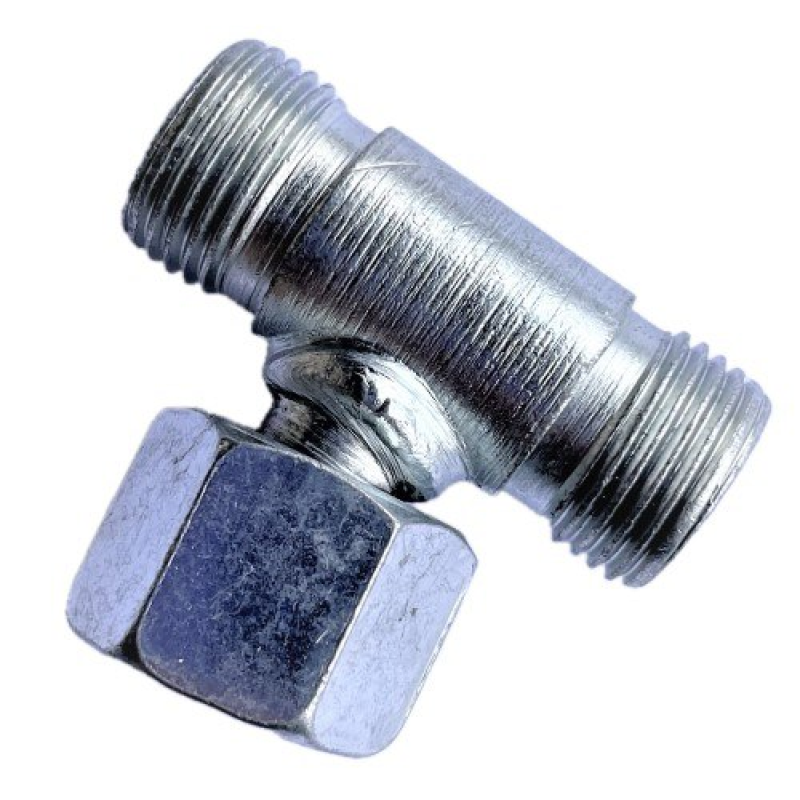 Штуцер трійник РВД з гайкою M16×1,5–M16×1,5–M16×1,5 під ключ S19