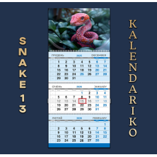 Календар квартальний на 2026 рік Змії-13
