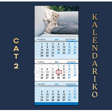 Календар квартальний на 2026 рік Котики-02