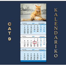 Календар квартальний на 2026 рік Котики-09