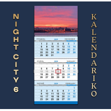 Календар квартальний на 2026 рік “Нічне місто“-06