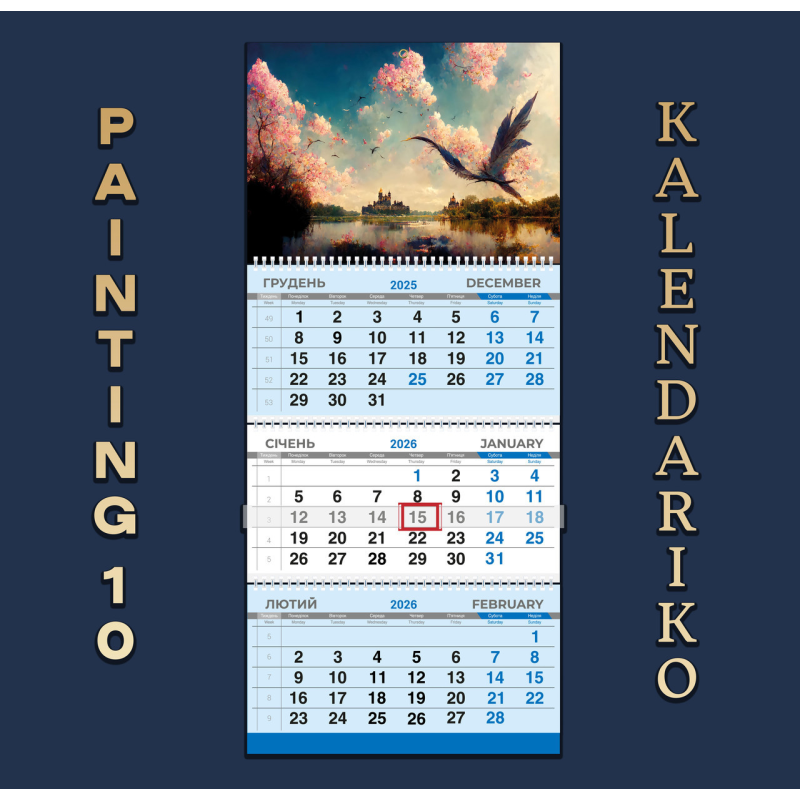 Календар квартальний на 2026 рік “Малюнок“-10